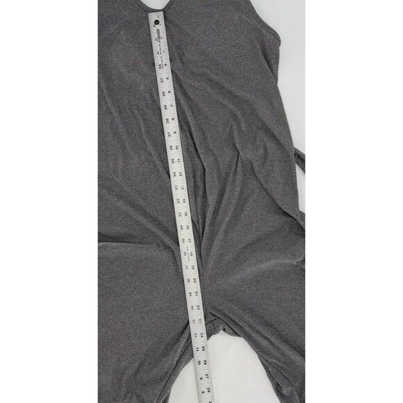 Mama Bella Women’s Maternity Gray Rib Knit Jumpsuit Size 36 Stretch Belted - Picture 8 of 10